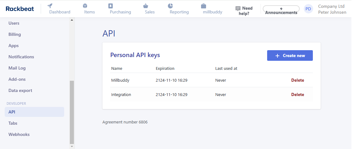 RackBeat API Key Setup